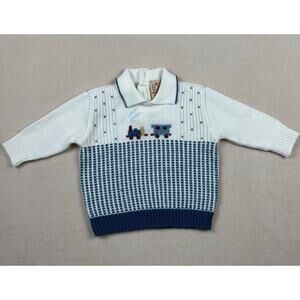 VINTAGE Disney Winnie the Pooh knit train sweater‎ size 14-19lb (approx 6-9m)